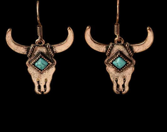 Copper/turquoise steer head