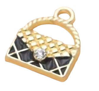 Black/gold purse with lobster clasp