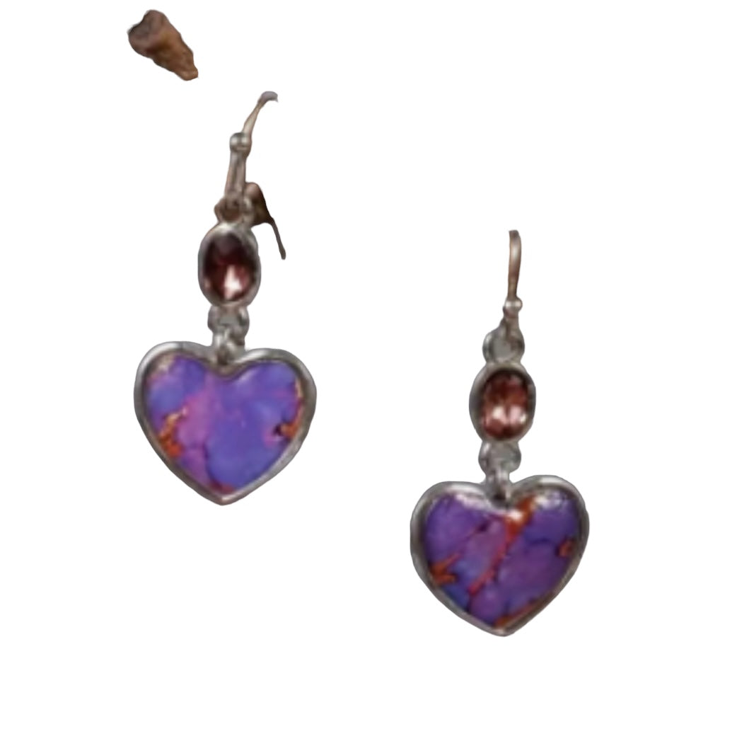 Purple Hearts sterling plated