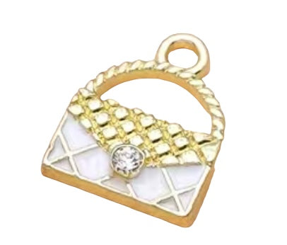 White/gold purse with lobster clasp