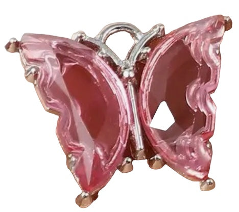 Rose pink crystal butterfly