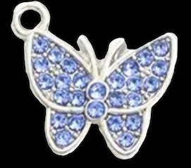 Blue crystals butterfly with silver back