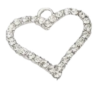 Silver heart with crystals