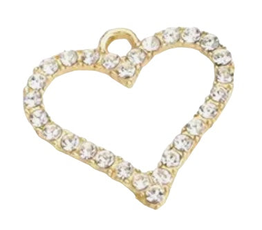 Gold heart with crystals