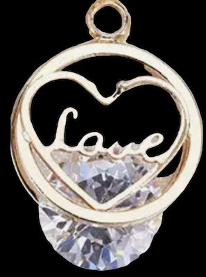 Gold circle/love and heart crystal