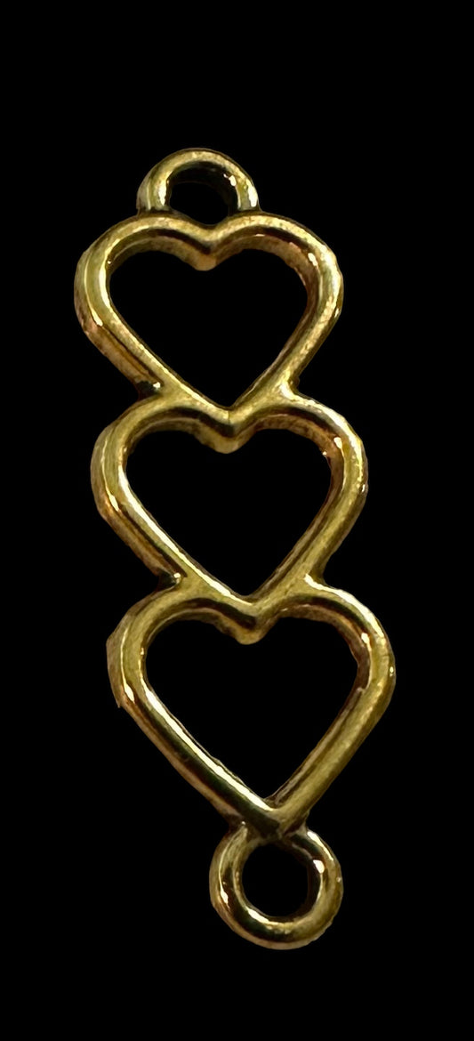 Gold triple hearts