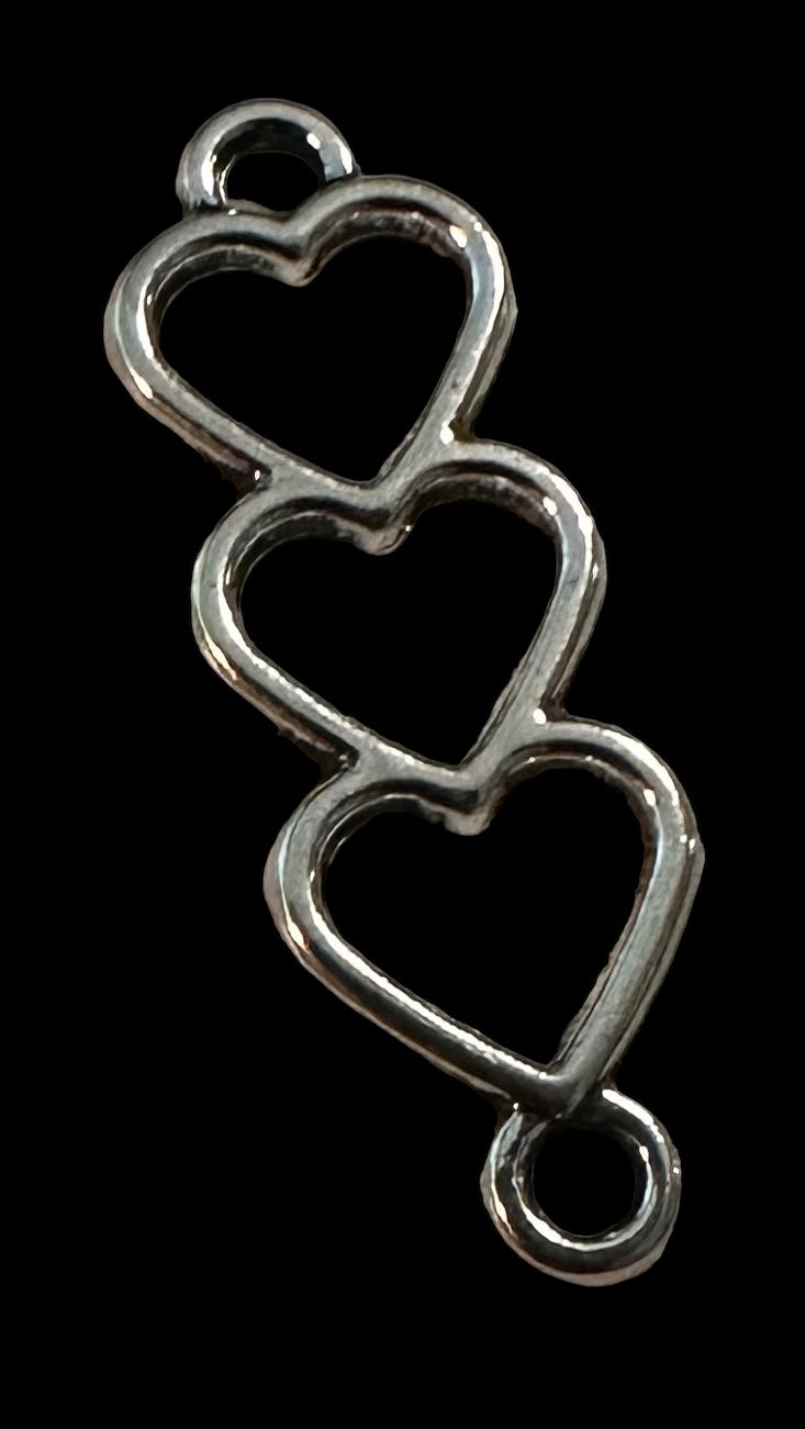 Silver triple hearts