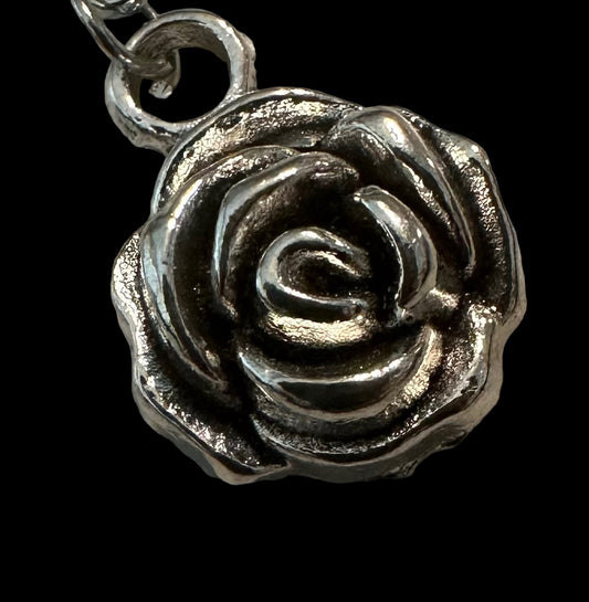 3d silver rose