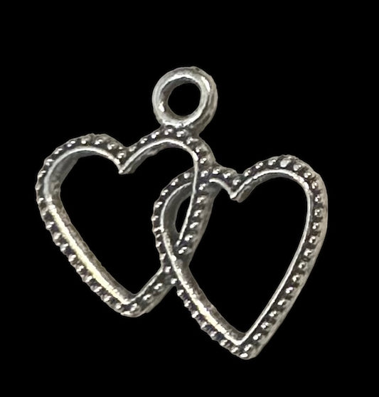 Silver double hearts