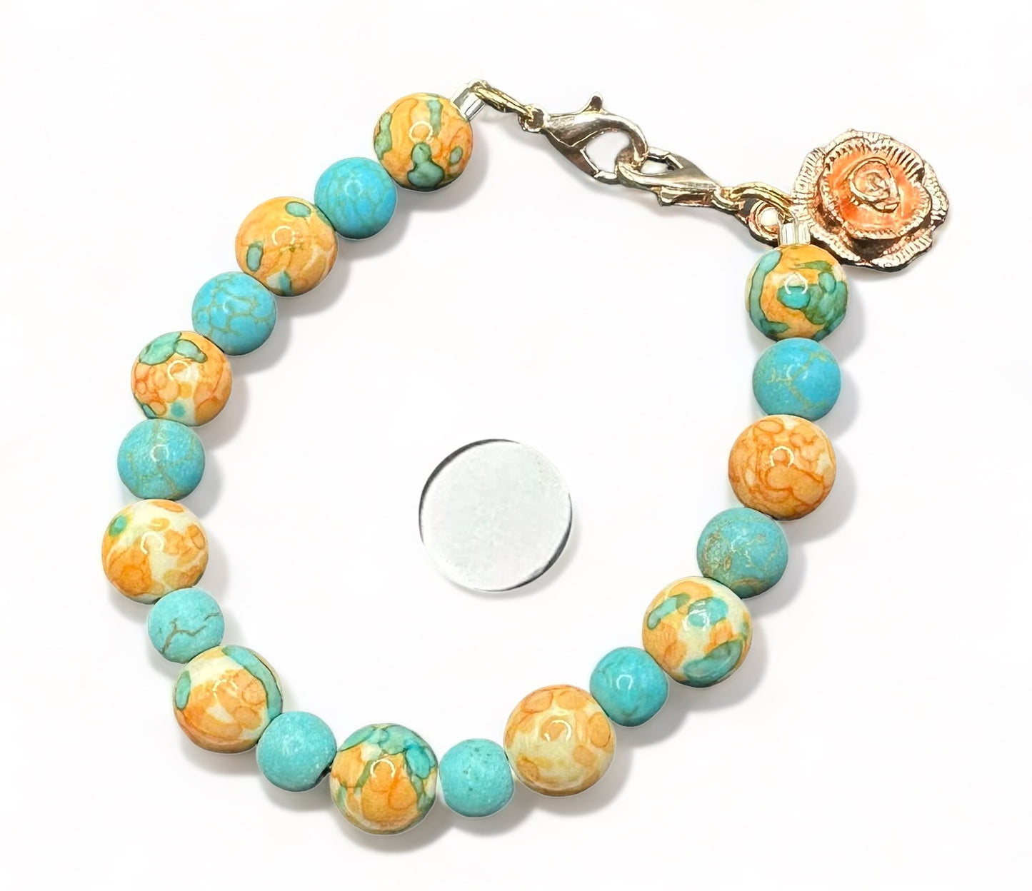 Light blue and Orange precious gemstones